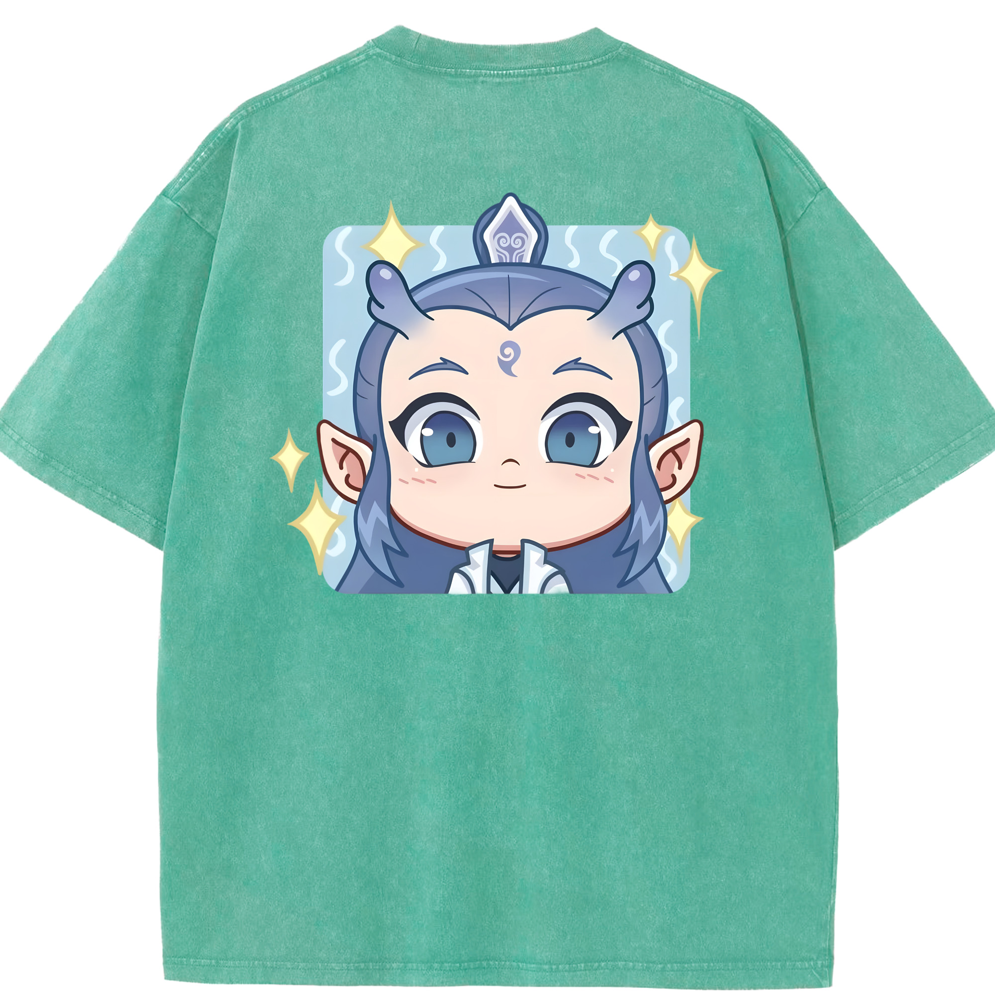 （画像用） Ne Zha 2 ナタ 魔童の大暴れ 綿100% ヴィンテージ風 半袖Tシャツ（背面プリント）